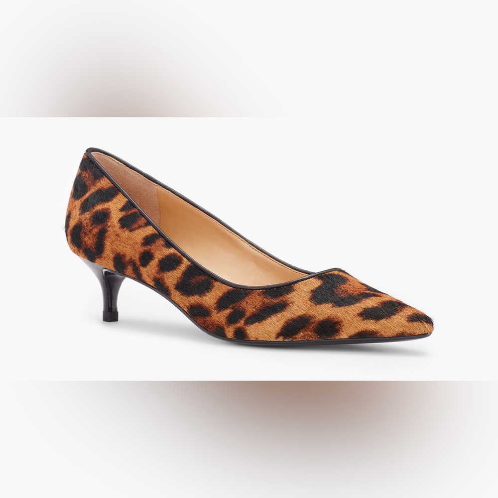 Talbots "Sylvie" Leopard Print Calf Hair Kitten Heels, Size 6